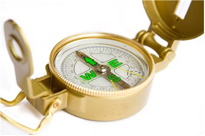 Picture Of Gold Magnetic Compass